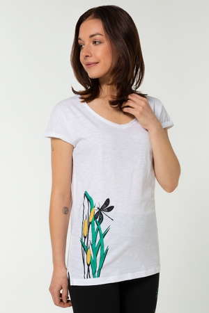 Damenshirt, weiß “Libelle“, T-Shirt