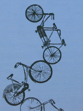 Fahrrad-Motiv auf blauem Beutel