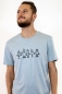 Preview: blaumeliertes Männeshirt mit Robotern