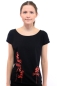 Preview: Pflanzenmotiv auf schwarzem Shirt