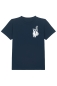 Preview: T-Shirt für Kinder in navy mit weißem Lemuren -Brustprint