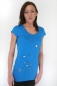 Preview: cyanblaues Damenshirt mit Fischen