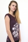 Preview: auberginefarbenes Damenshirt mit Schmetterlingsmotiv