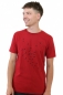 Preview: rotes T-Shirt mit schwarzem Vogelschwarmmotiv