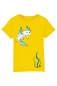 Preview: T-shirt für Kinder in gelb mit blauem Axolotl und Seegras