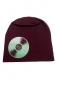 Preview: Beanie mit Schallplatte, bordeaux