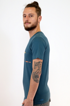modern geschnittenes T-Shirt mit Frequenz-Motiv