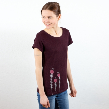 weinrotes TShirt, kurzärmlig