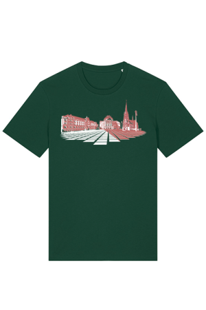 schwarzes Unisexshirt mit dem Opernplatz als Aufdruck