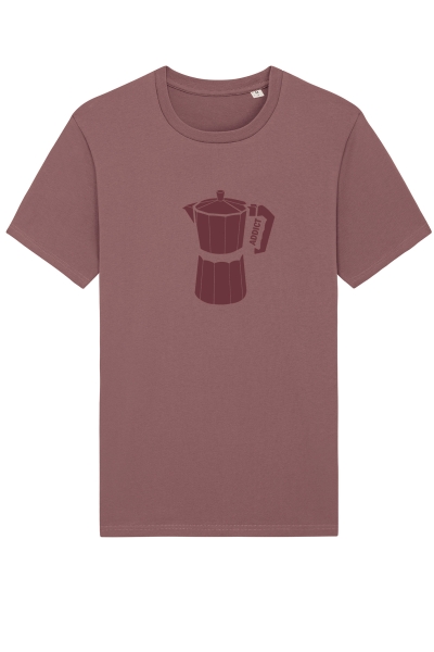 T-Shirt Coffee-Motiv, graublau