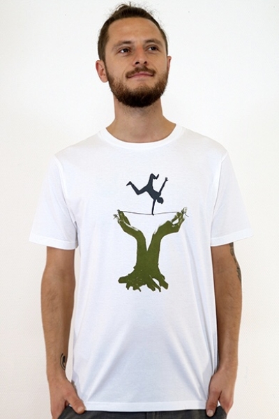 Slackline T-Shirt in weiß, Shirt für Männer