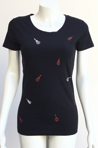 Damenshirt Streichinstrumente schwarz