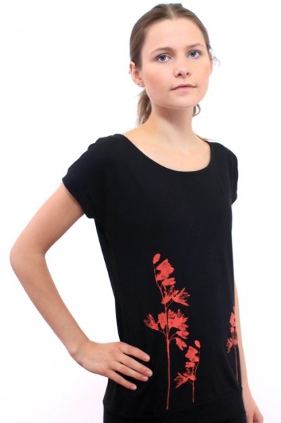 kurzärmelig, rund hals ausschnitt