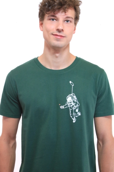 Kosmonaut T-Shirt in dunkelgrün, Herren, Astronaut, Stern, Weltall