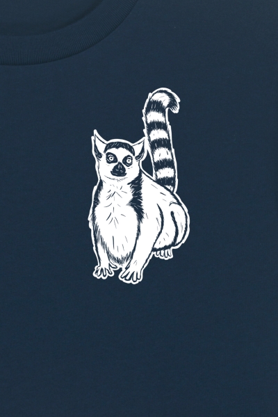 pummeliger Lemur Brustprintruck -Nahaufnahme