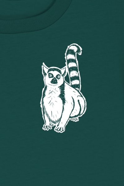 pummeliger Lemur Brustprintruck -Nahaufnahme