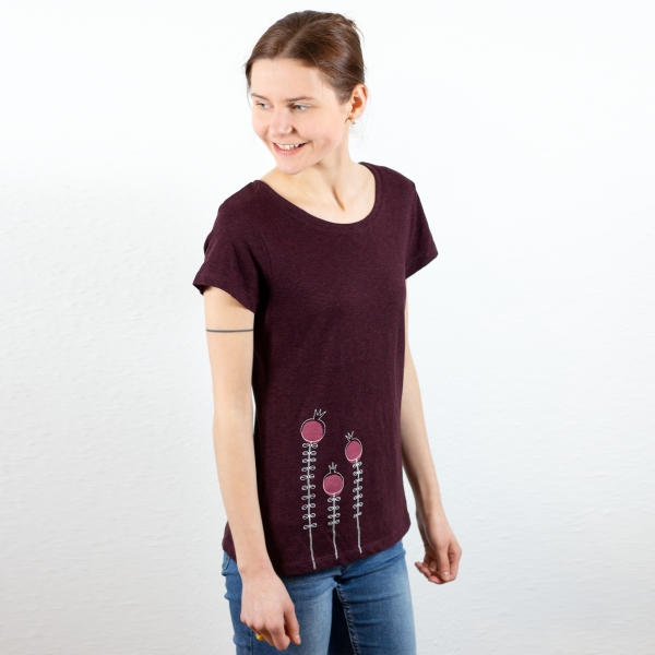 weinrotes TShirt, kurzärmlig
