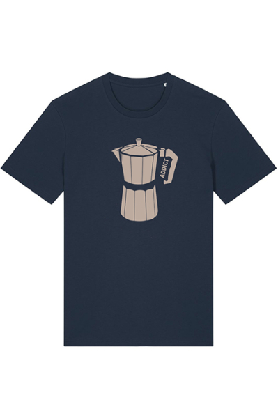 T-Shirt Coffee-Motiv, navy