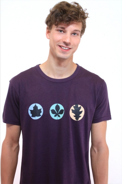 Herrenshirt mit vierfarbigem Blätter-Aufdruck