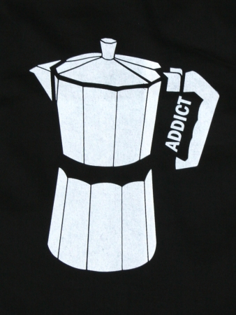 schwarzer Turnbeutel mit Coffee -Addict - Motiv
